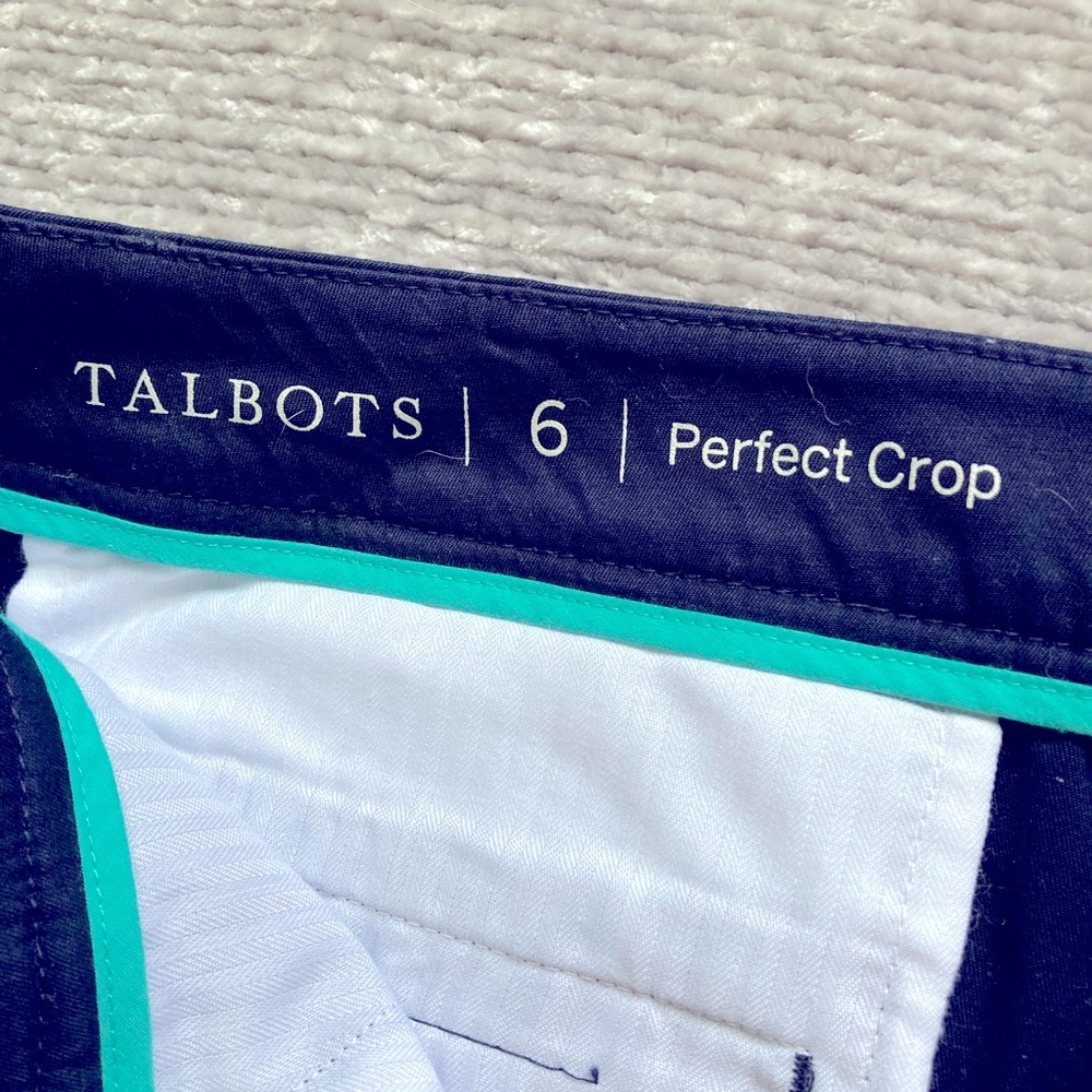 Talbots Perfect Crop Pants Navy Blue Size 6 Classic Business Casual - Picture 4 of 5